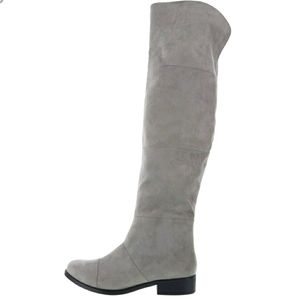 Over the knee grey boots